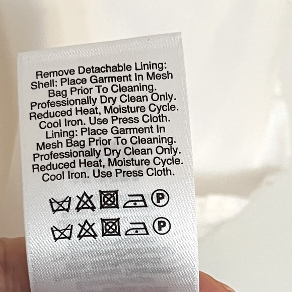 DKNY Silk Blouse. Size Large. Color: white - Picture 8 of 8